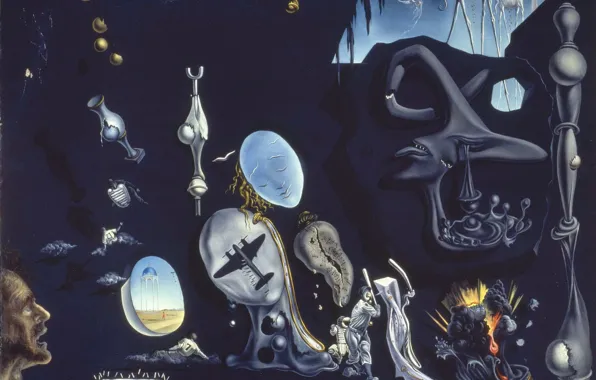 Picture surrealism, picture, Salvador Dali, Salvador Dali, Atomic Melancholy