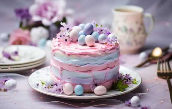 Flowers, holiday, eggs, spring, Easter, painted, Easter, eggs