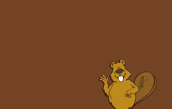 Picture minimalism, teeth, tail, beaver, beaver, beaver, waving