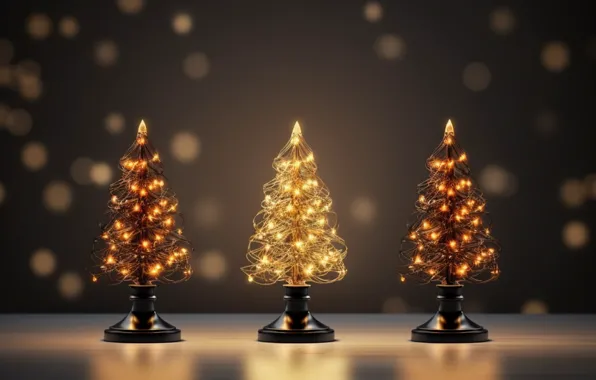 Light, lights, Christmas, New year, herringbone, trio, garland, light bulb