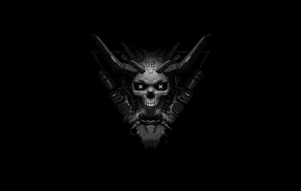Minimalism, Skull, Dark, Background, Mad, Sake, Madness, Illustration