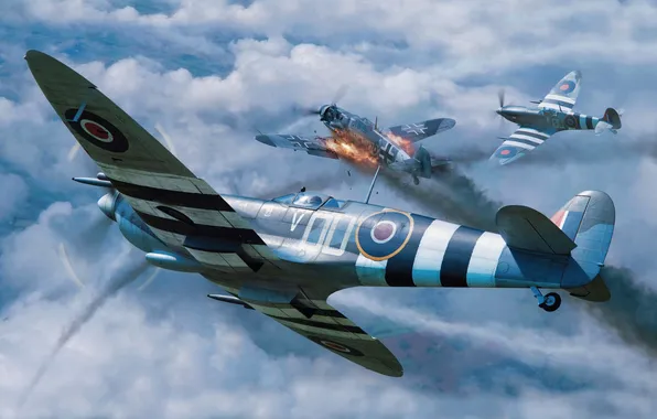 Fighter, UK, Spitfire Mk. IXc, Combat aircraft, Spitfire Mk. XI