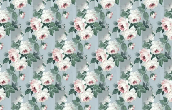 Picture retro, Wallpaper, roses, grey background, vintage, flower, vintage, roses