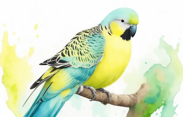 Birds, bird, figure, watercolor, parrot, parrots, bird, parrot