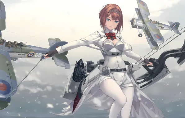 Girl, sexy, cleavage, legs, brown hair, boobs, anime, beautiful