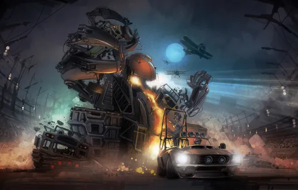 Picture machine, race, monster, aircraft, arena, Motorstorm