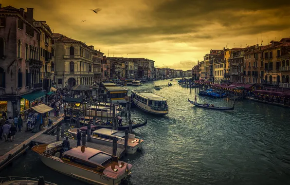 Picture ship, home, the evening, Italy, Venice, channel