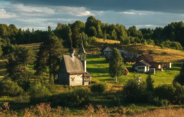 Picture forest, summer, nature, home, village, chapel, national Park, the landscape