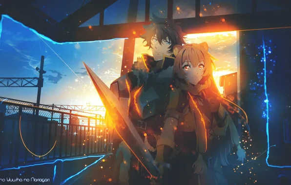 Girl, background, art, guy, The Rising of the Shield Hero