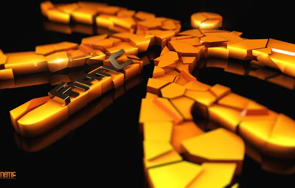 Logo, gold, art, counter-strike, blocks, hots, csgo, dota 2