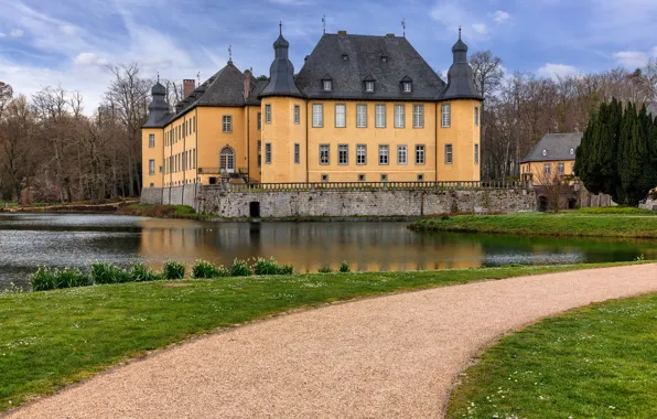 Photo, The city, Germany, Pond, Castle, Castle Dyck Jüchen