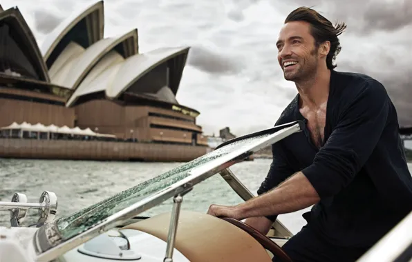 Picture boat, Sydney, actor, Hugh Jackman, hugh jackman, actor, launch, sydney