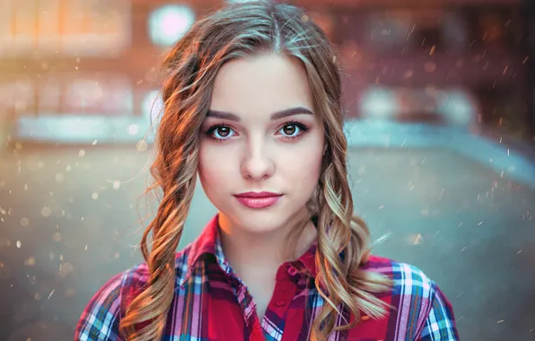 Brown hair, photo, photographer, model, bokeh, lips, face, shirt