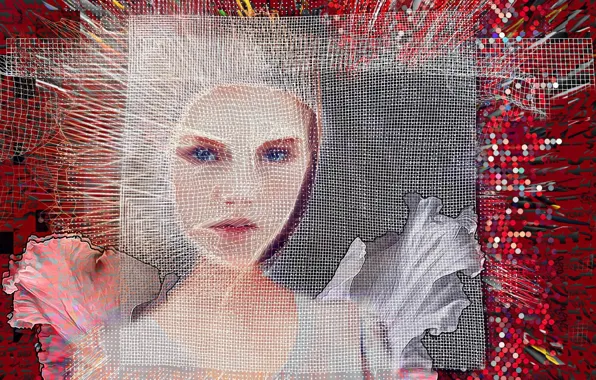 Picture face, background, mesh, color