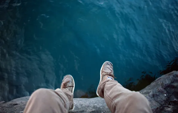 Picture water, feet, height, shoes
