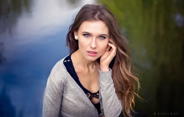 Look, water, girl, background, model, portrait, makeup, hairstyle