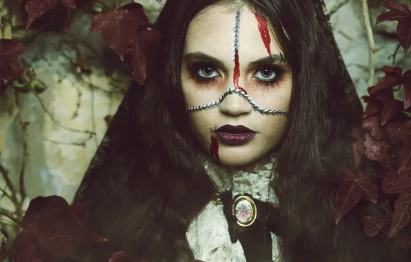 Look, girl, face, style, portrait, makeup, Halloween, image