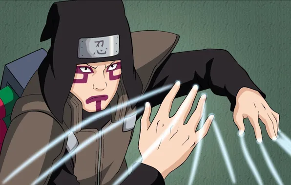 Face, emotions, hands, hood, emblem, Naruto, thread, vest