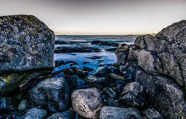 Picture sea, stones, coast, Norway, Norway