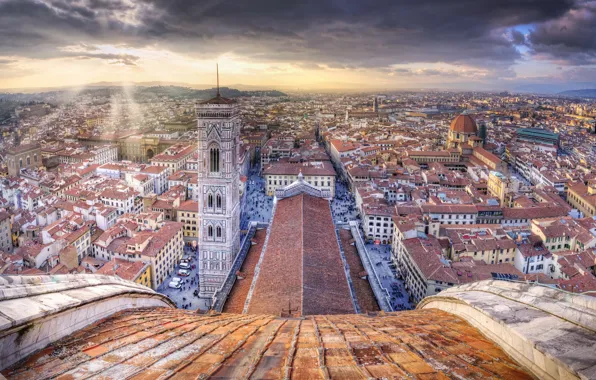 Picture Florenze, The dome of Santa Maria del Fiore, Florence and Campanile of Giotto, panorаma