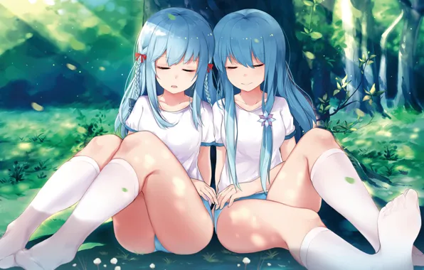Girls, anime, sleep, shirayuki, fubuki, zhanjian shaonu