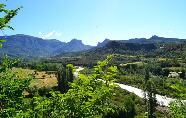 Picture mountains, nature, river, Spain, Basque Country, Aragon