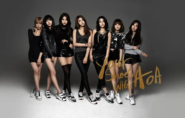 K-Pop, Shin Hyejeong, AOA (Ace Of Angels), Kim Seolhyun, Gray Background, Kim Chanmi, Kwon Mina, …
