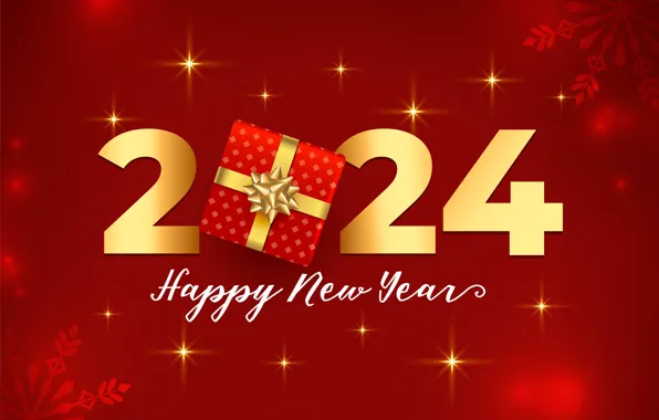 Figures, New year, date, composition, 2024, New Year 2024