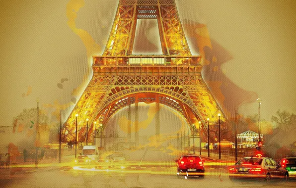 Picture Eiffel tower, photoshop, Paris, picture