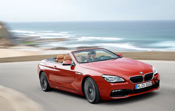 Red, photo, BMW, convertible, car, 2015