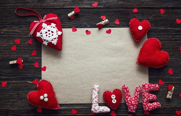 Picture love, heart, hearts, red, love, heart, wood, romantic
