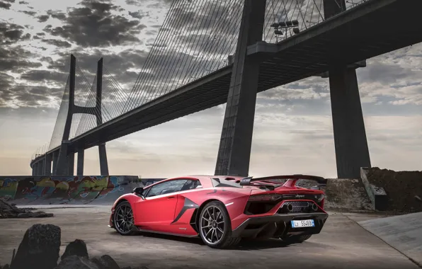Picture bridge, Lamborghini, supercar, 2018, Aventador, SVJ, Aventador SVJ