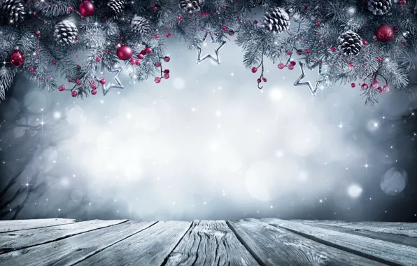 New Year, Christmas, christmas, balls, winter, snow, merry christmas, gift