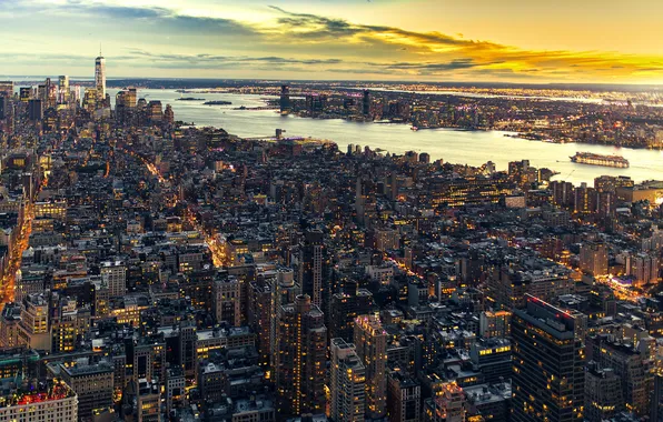 Picture building, New York, panorama, Manhattan, skyscrapers, Manhattan, New York City
