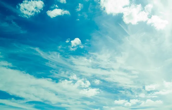 The sky, clouds, blue