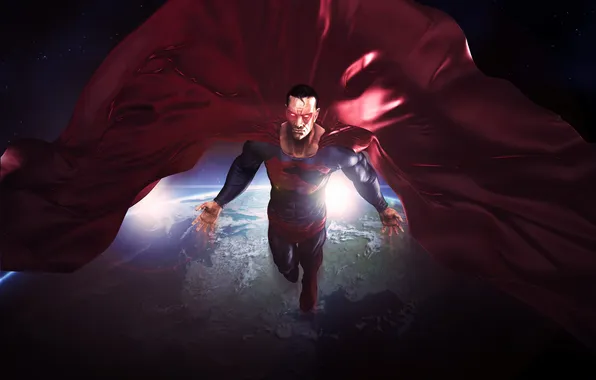 Picture space, earth, planet, orbit, superman, DC Comics, Clark Kent, Man of Steel