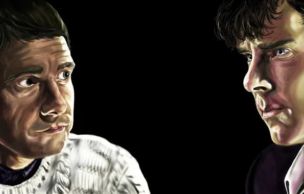 Art, Sherlock Holmes, Martin Freeman, Benedict Cumberbatch, Sherlock, Sherlock BBC, Sherlock Holmes, John Watson