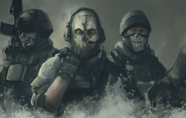 Mask, call of duty, art, special forces, Call of Duty: Ghosts, ghosts