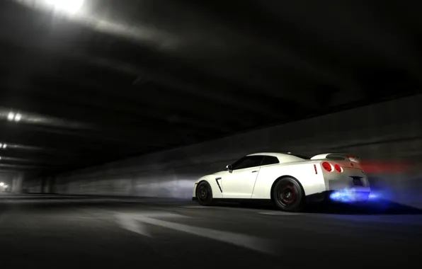 Picture the tunnel, in motion, Nissan, nissan gt-r