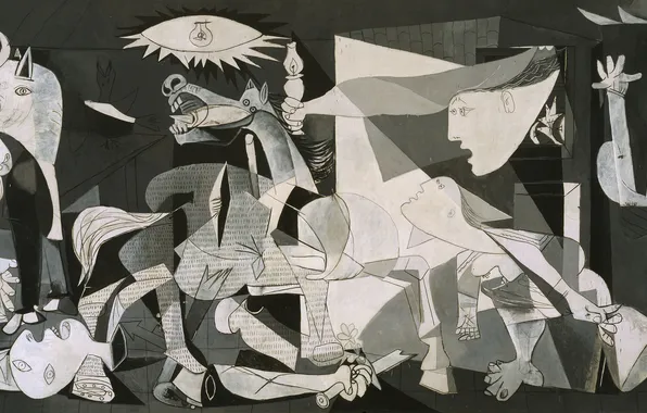Oil, painting, canvas, 1937, Pablo Picasso, Guernica, Guernica, Pablo Picasso