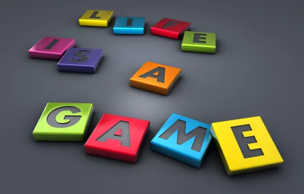 Life, letters, grey, the game, colorful, Life Is A Game