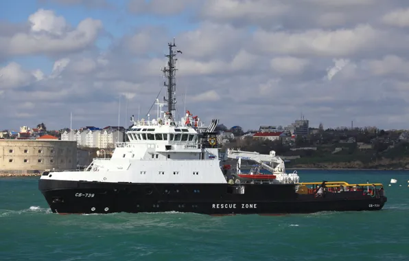 Sea, tug, black, lifeguard