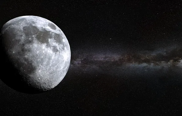 Stars, The moon, The Milky Way