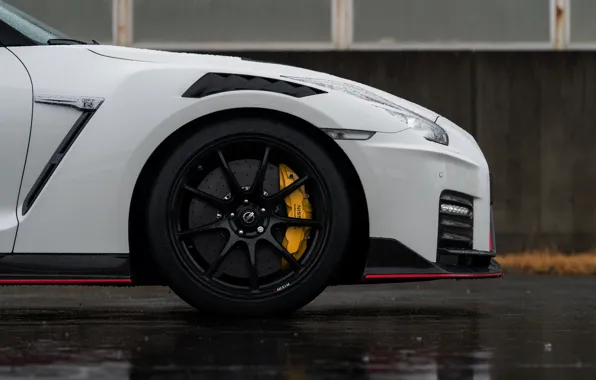 White, Nissan, GT-R, the front part, R35, Nismo, 2019