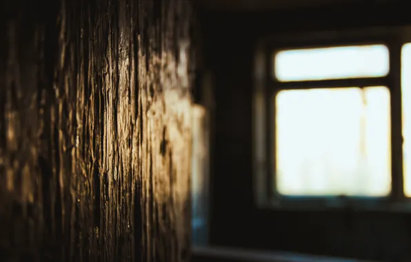 Picture light, room, window, abandoned, cant