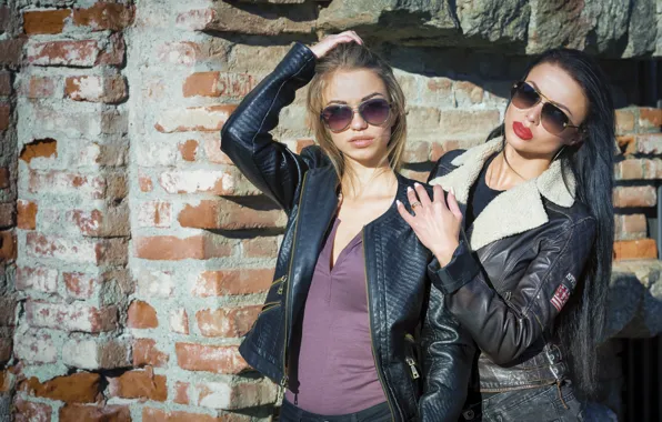 Style, background, girls, glasses, Anastasia, Olga