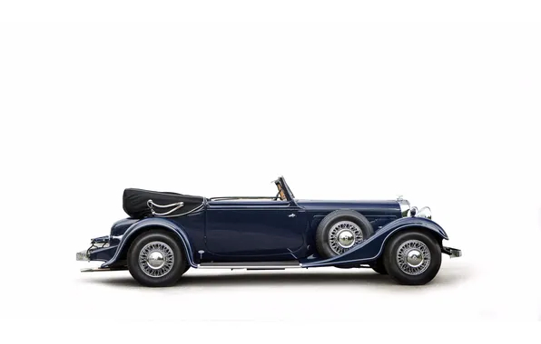 Convertible, white background, luxury, Suite, luxury, retro cars, Cabriolet, Horch