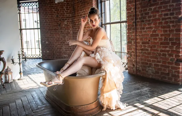 Girl, dress, legs, beautiful, model, interior, cute