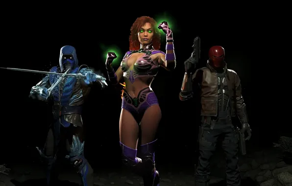 Picture girl, gun, Sub-Zero, DLC, Red Hood, NetherRealm Studios, Jason Todd, Starfire