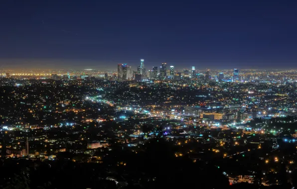 Picture night, lights, california, CA, night, usa, los angeles, downtown